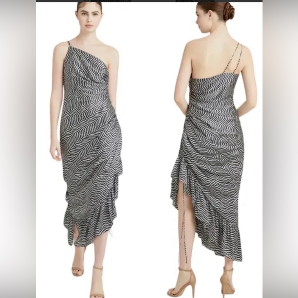 Cinq a Sept Silk Christel Ruched Midi Dress 4